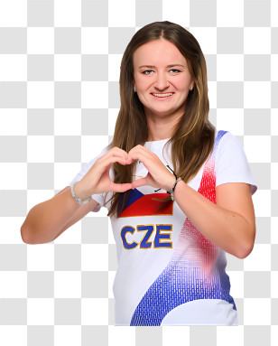 Barbora Krejcíkova - Tennis Player Making Heart Gesture Transparent PNG