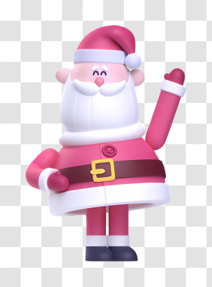 Pink Plastic Figure - Cartoon Santa Claus Illustration Transparent PNG