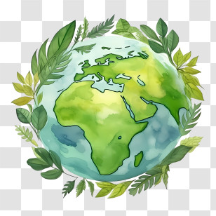 Green Planet - Green Earth With Leaves As Eco-Friendly Concept Transparent PNG