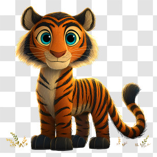 Cute Item - Adorable Tiger Cub Character Transparent PNG