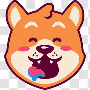 Dog Emoji - Happy Dog Cartoon Illustration Transparent PNG