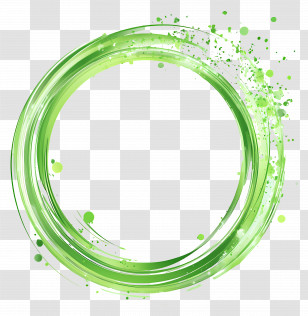 Green Circle Frame - Green Circular Splash With Brushstroke Design Transparent PNG