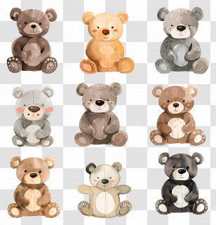 Teddy Bears - Collection Of Cute Teddy Bear Illustrations Transparent PNG