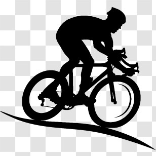 Sports - Cyclist Silhouette On Road Bike Transparent PNG