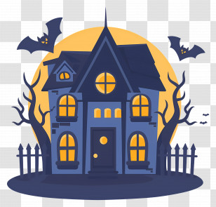 Halloween Town - Spooky Haunted House For Halloween Transparent PNG