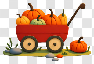 Pumpkin Wagon - Stylized Pumpkin Wagon Transparent PNG