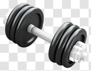 Dumbbell - Black Dumbbell For Fitness And Weight Training Transparent PNG