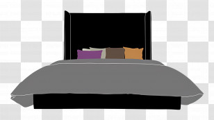 Queen Bed - Minimalist Modern Bed With Dark Tones Transparent PNG