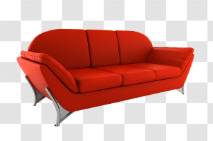 Sofa - Modern Red Sofa Design Transparent PNG