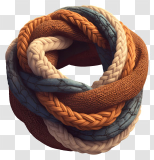 Wool Scarf Knit - Braided Colorful Knot Ring Transparent PNG