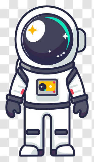 Astronaut Day - Cartoon Astronaut Standing With Space Helmet Transparent PNG