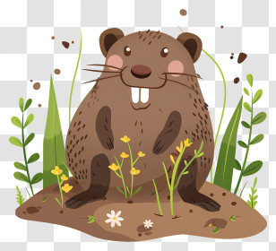 Mole Day - Cute Cartoon Groundhog Transparent PNG