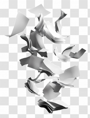 Paper Flying - Floating Papers In Motion Design Transparent PNG
