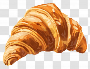 Croissant - Golden Buttery Croissant Illustration Transparent PNG