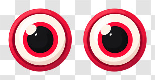 Halloween Dead Eyes - Funny Red Cartoon Eyes Transparent PNG