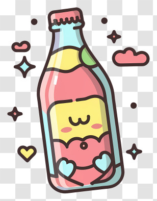 1 Cartoon Style Drink Bottle - Colorful Cute Bottle Transparent PNG