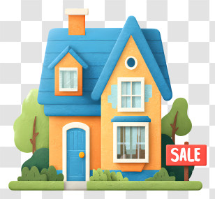 Big House For Sale - Cartoon House For Sale Transparent PNG