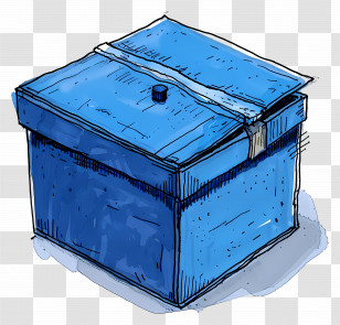 Cardboard Box - Blue Box With Lid Transparent PNG