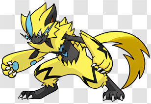 Zeraora - Dynamic Electric Creature Illustration Transparent PNG