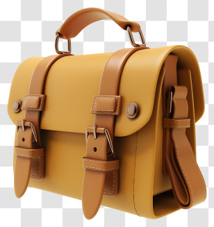 Satchel Bag - Stylish Yellow Satchel Transparent PNG