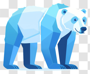 Polar Bear - Blue Polar Bear Standing In Snow Transparent PNG