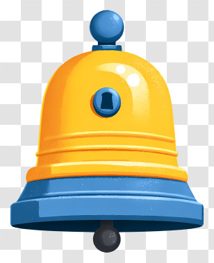 School Electric Bell - Yellow And Blue Bell Illustration Transparent PNG