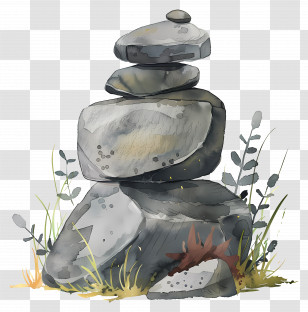 Stone - Stacked Gray Rocks Transparent PNG
