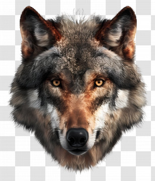 Wolf Face - Realistic Wolf Face Illustration Transparent PNG