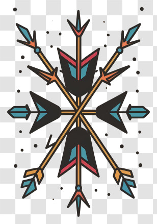 Snowflake Pattern - Crossed Arrows Tribal Design Transparent PNG