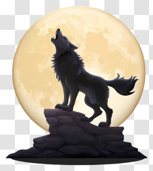 Werewolf Howling - Moonlit Howling Wolf Transparent PNG