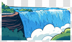 Niagara Falls - Colorful Waterfall Illustration Transparent PNG