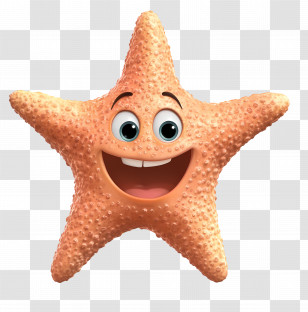 Starfish - Happy Cartoon Starfish With A Smile Transparent PNG