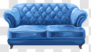 Blue Sofa - Elegant Blue Sofa For Living Room Interiors Transparent PNG