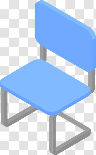 Icon - Blue Chair With Metal Frame Transparent PNG