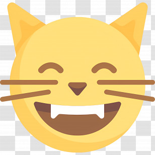 Cat Emoji - Happy Cat Cartoon Illustration Transparent PNG