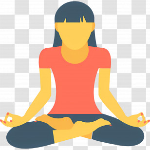 Meditation - Cartoon Person Meditating In Yoga Pose Transparent PNG