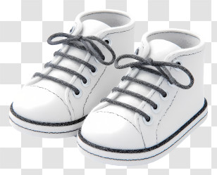 White Baby Shoes - White Casual Shoes With Laces Transparent PNG