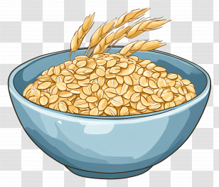 Oats - Bowl Of Grains Illustration Transparent PNG