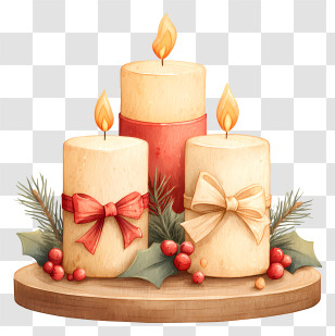 Christmas Candles - Cozy Three-candle Holiday Centerpiece Transparent PNG