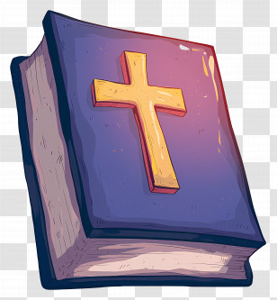 Bible - Bible With Golden Cross Illustration Transparent PNG