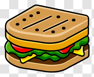 Cartoon - Cartoon Cheese Sandwich Illustration Transparent PNG
