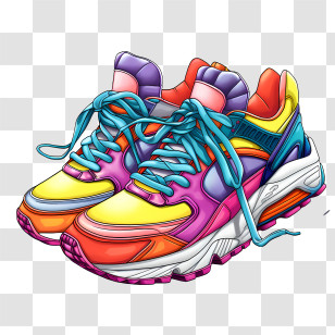 Sneakers - Colorful Sneakers Illustration Transparent PNG