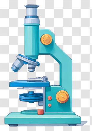 Kawaii Microscope - Blue Microscope For Scientific Research Transparent PNG