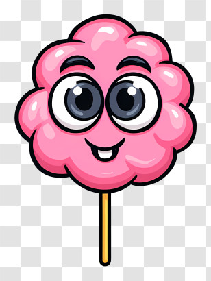 Cotton Candy With Eyes - Pink Cotton Candy With Big Eyes Transparent PNG