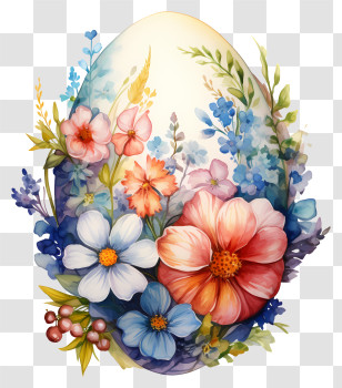 Easter Egg - Floral Easter Egg Decoration Illustration Transparent PNG