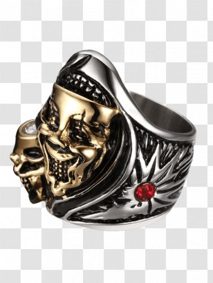 SAE 316L Stainless Steel Ring Skull - Rings Transparent PNG