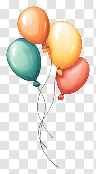 Birthday Balloons - Colorful Party Balloons Transparent PNG