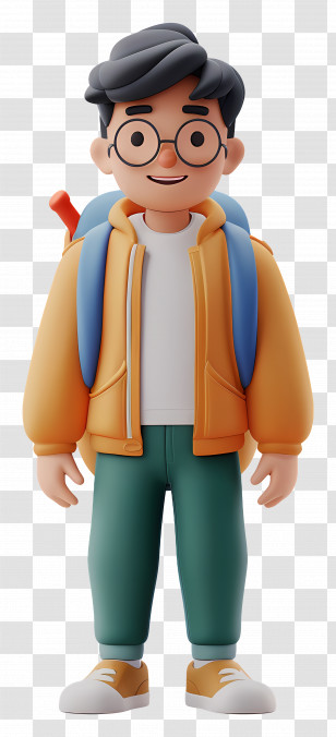 School Student - Boy With Backpack Illustration Transparent PNG