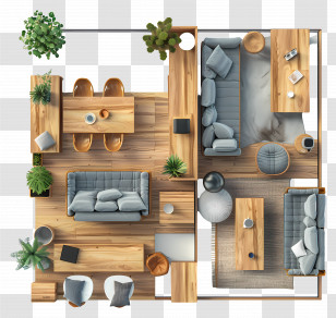 Furniture Top View - Modern Living Room Interior Design Transparent PNG