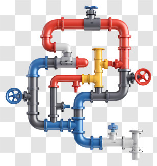 World Plumbing Day - Colorful Interconnected Pipes Transparent PNG